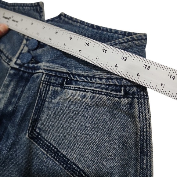 House of Harlow 1960 Women 26 Blue Wide Leg High Rise Denim Jeans Hippie Retro - Picture 6 of 14